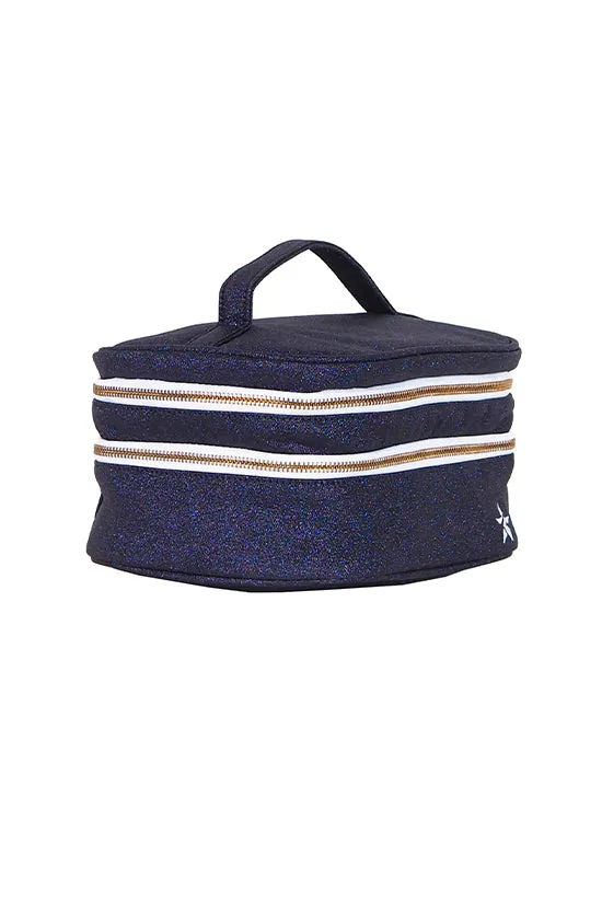 Mystic Navy Rebel Glam & Go Travel Case with White Zipper