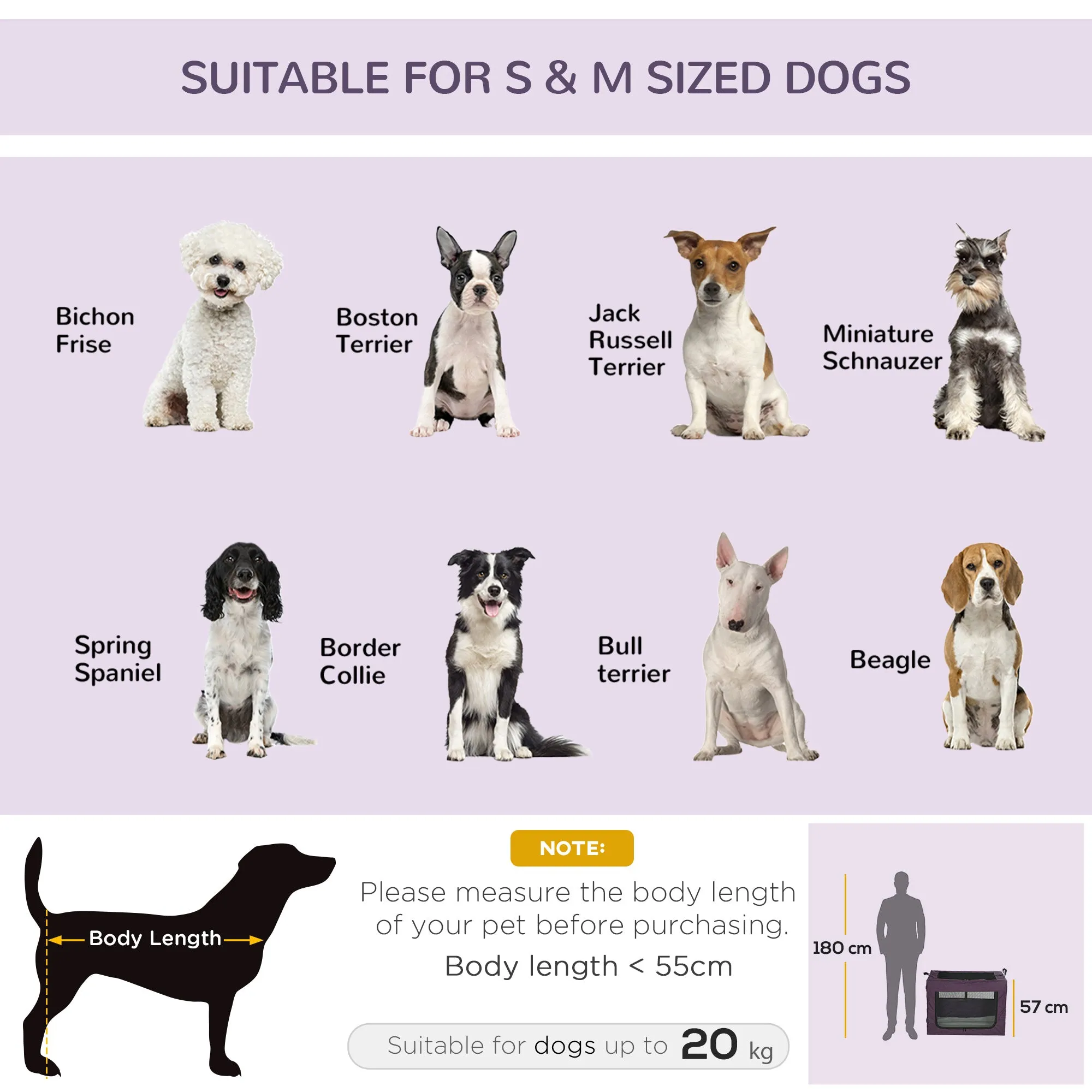 PawHut 80cm Soft Side Pet Carrier w/ Cushion, for Medium Dogs - Purple