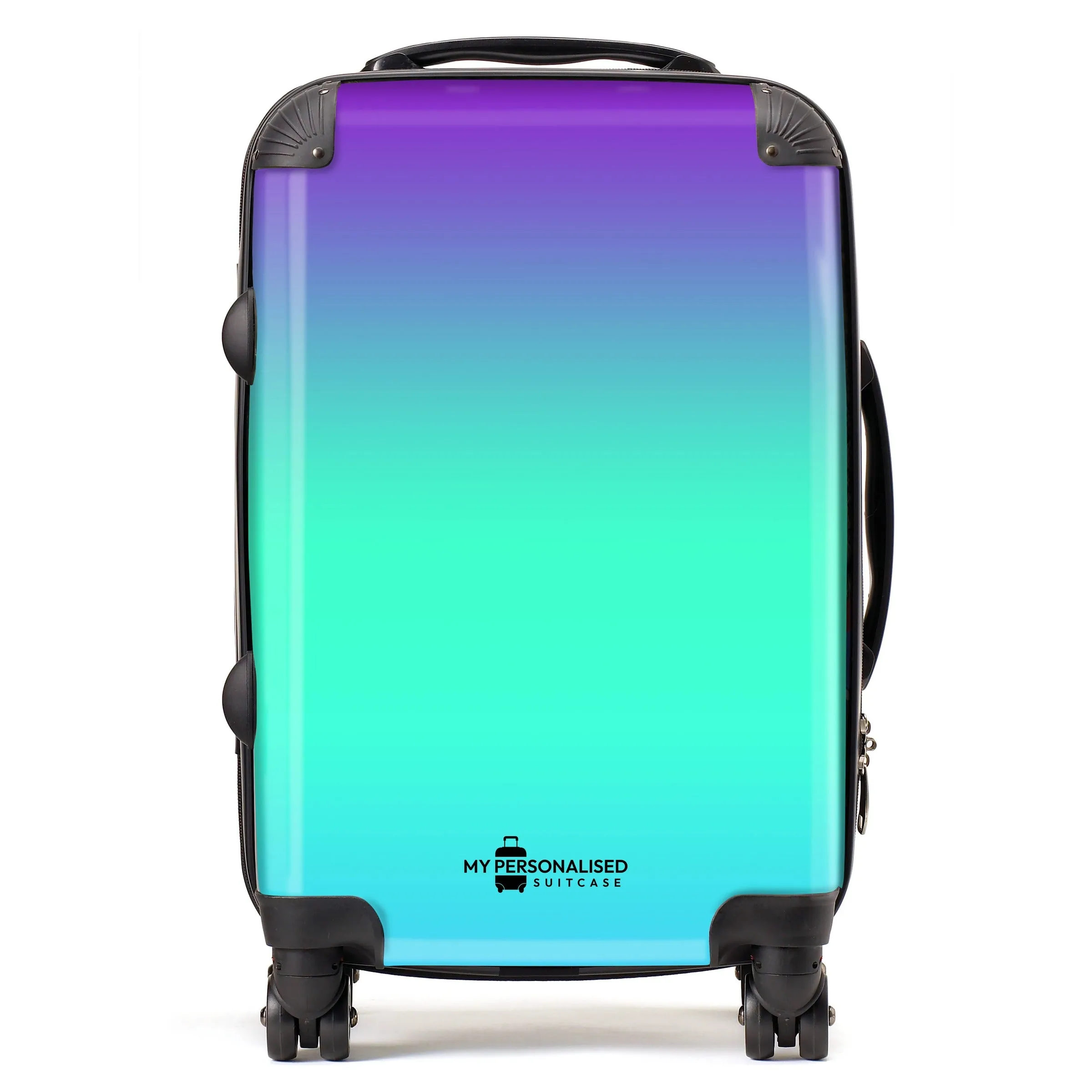 Personalised Blue, Green and Purple Ombre Gradient Suitcase