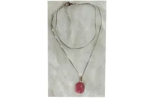 Pink Tourmaline Rubellite Necklace | Sterling Silver