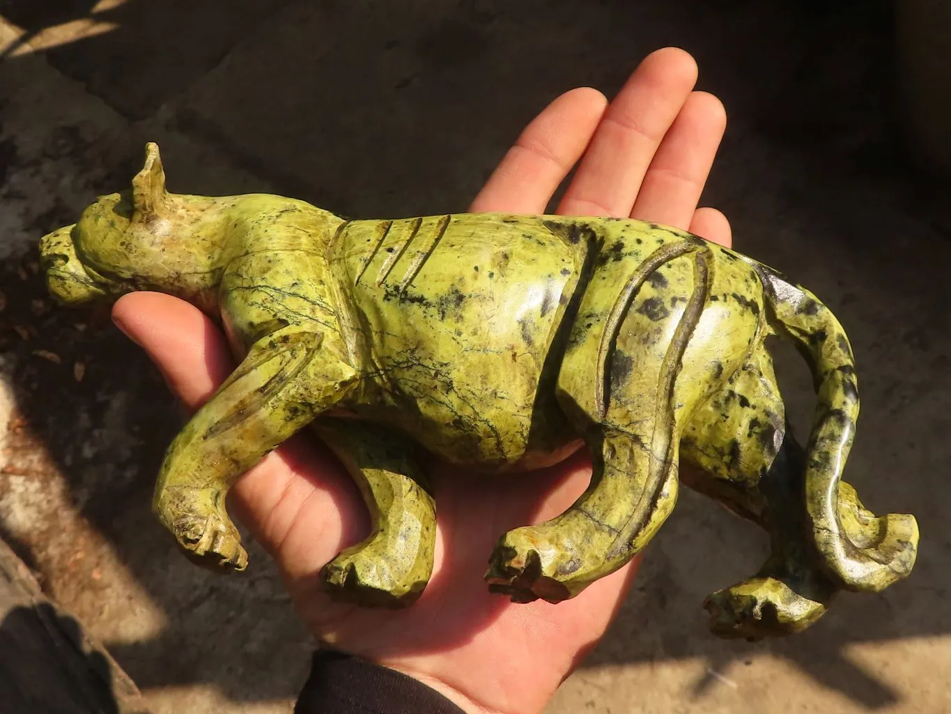 Polished  Leopard Stone Lioness Carving  x 1 From Zimbabwe