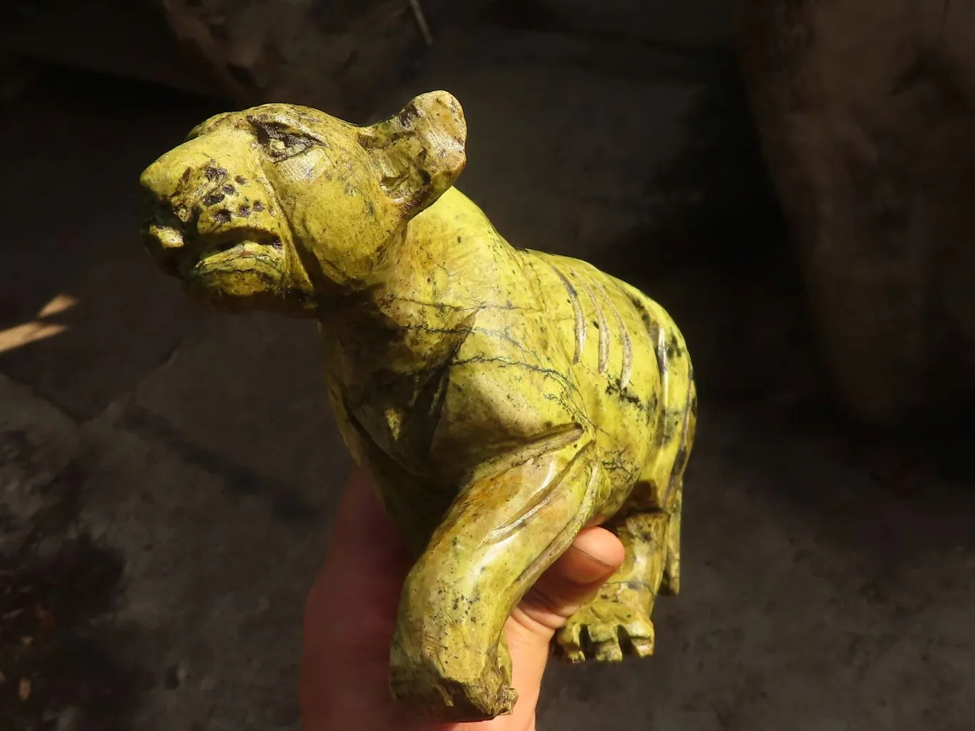 Polished  Leopard Stone Lioness Carving  x 1 From Zimbabwe