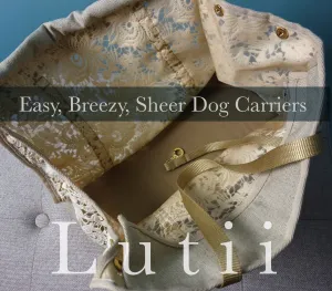 "VICTORIA"-Dog carrier, airy, non-overheating, lightweight cream lace tote.