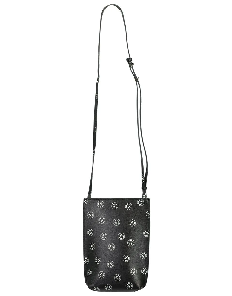 Recycled Leather Smiley Crossbody Mini Bag