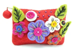 Red Flowered Coin Purse