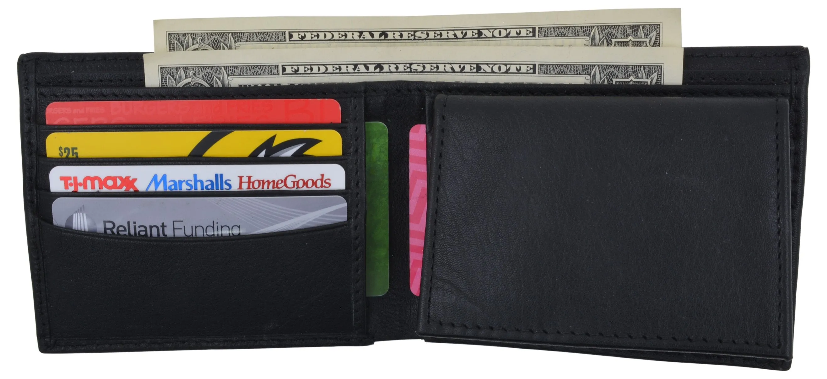 RFID Blocking Mens Premium Leather Credit Card Bifold Wallet W/ Removable ID Holder RFID522533