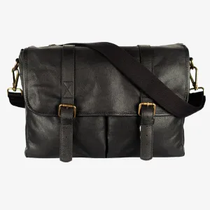 Roma Black Waxed Canvas Camera Bag