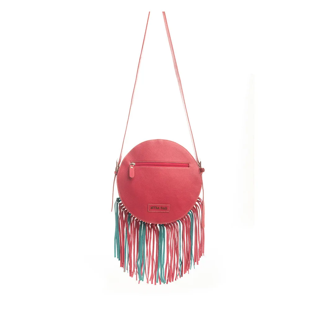 Rosa Crimson Round Bag