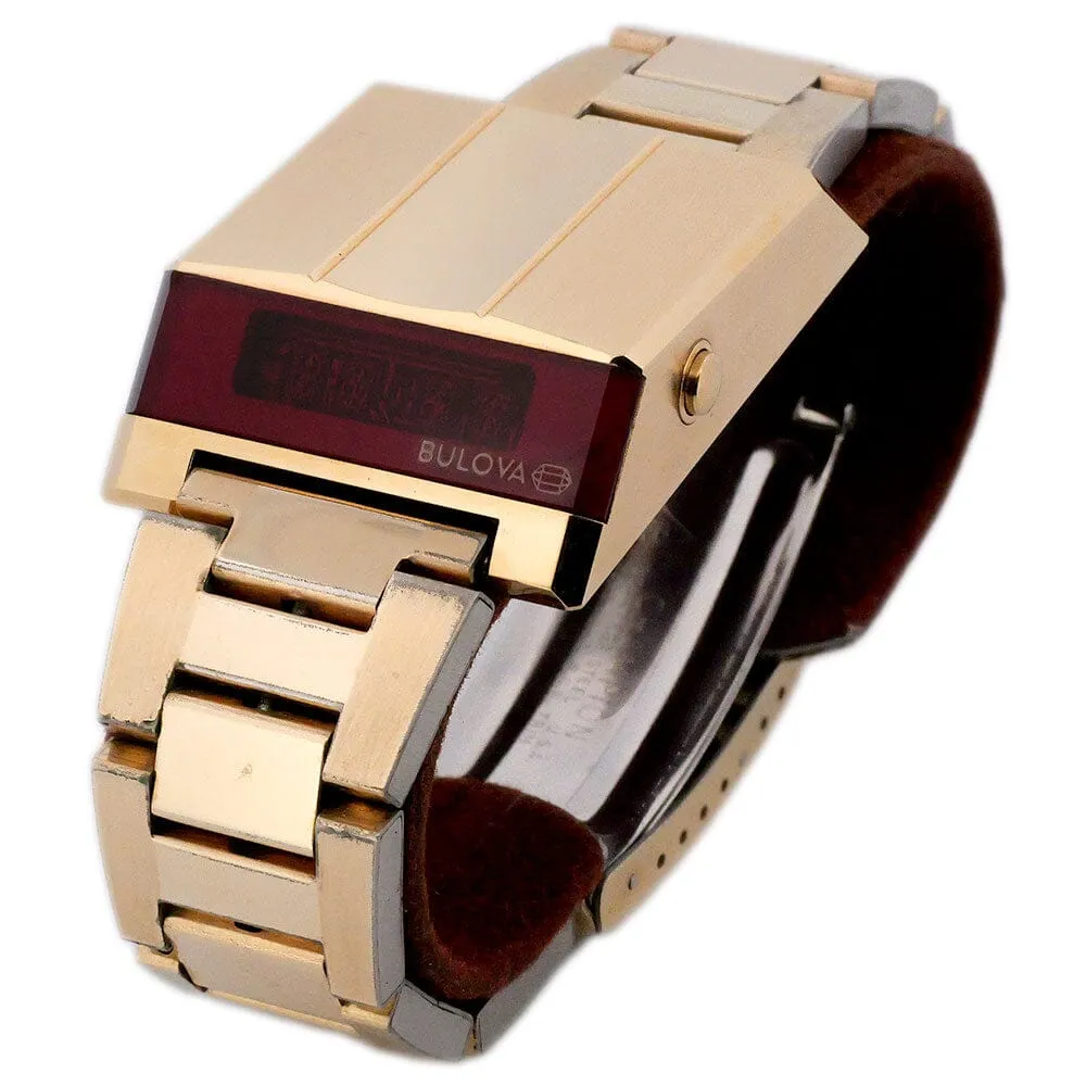 Scarce 1976 Bulova Computron "Driver" N6 Gold Tone Watch - Running Fine/Excellent Condition