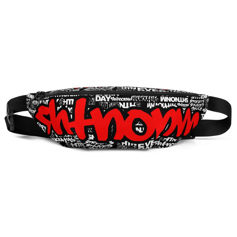 SHTNONM - Black Fanny Pack (Red)