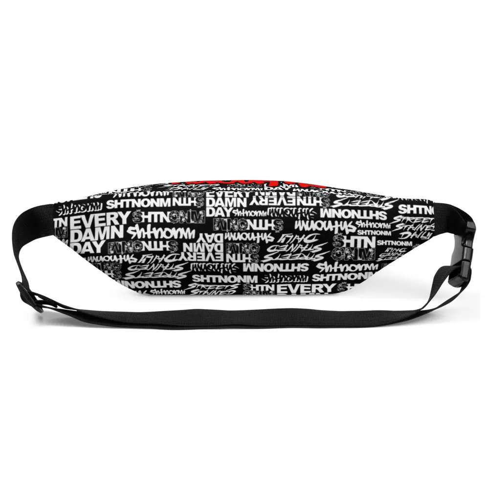 SHTNONM - Black Fanny Pack (Red)