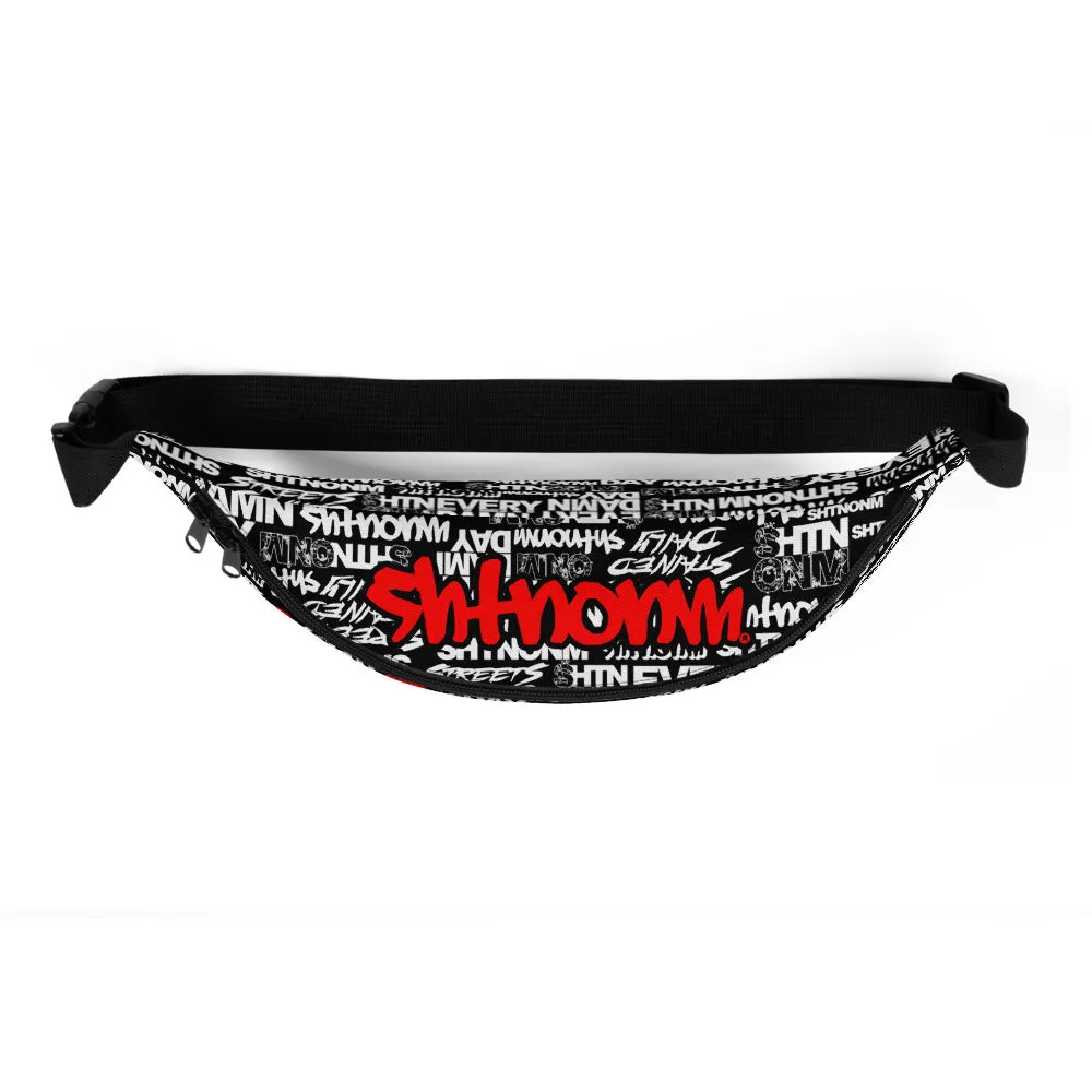 SHTNONM - Black Fanny Pack (Red)