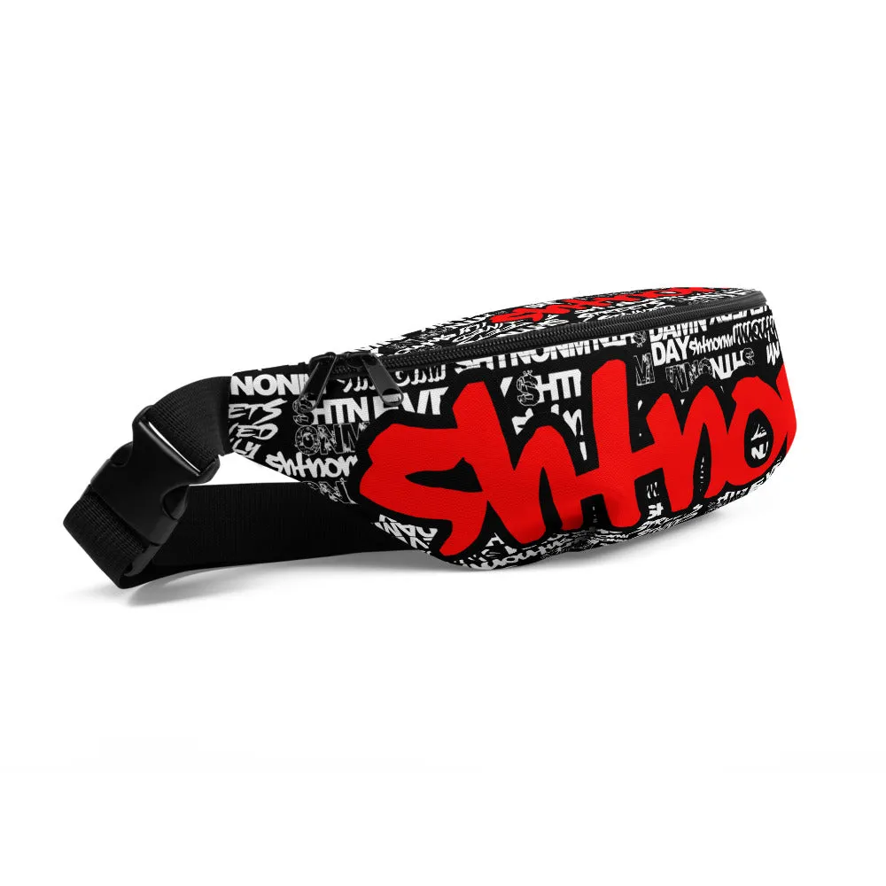 SHTNONM - Black Fanny Pack (Red)