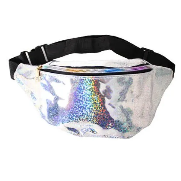 Silver Hologram Iridescent Fanny Pack Bum Bag