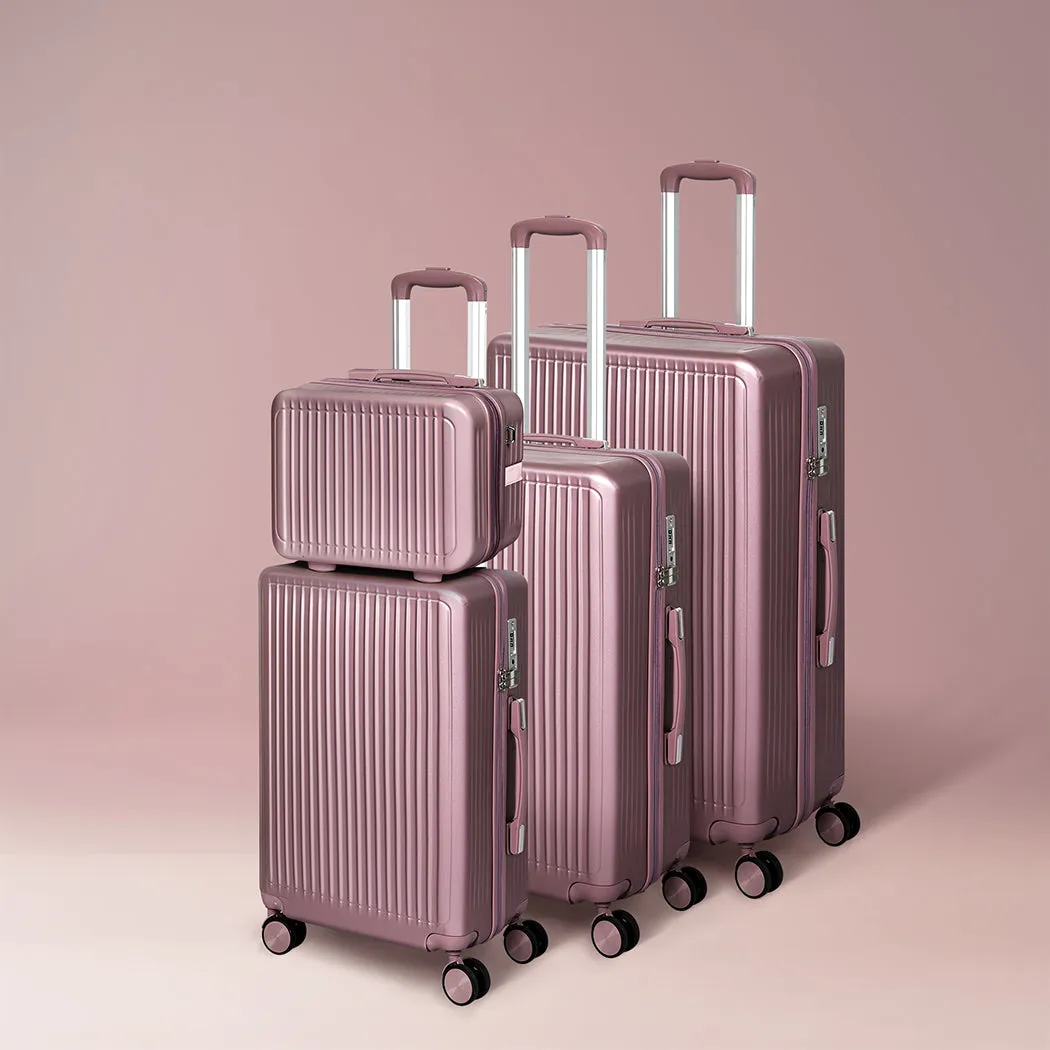 Slimbridge Luggage Suitcase Trolley Rose gold 4pc 14" 20" 24" 28"