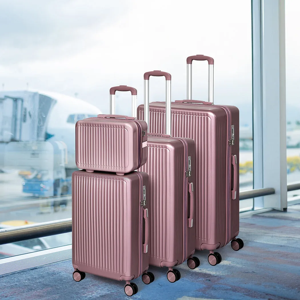 Slimbridge Luggage Suitcase Trolley Rose gold 4pc 14" 20" 24" 28"