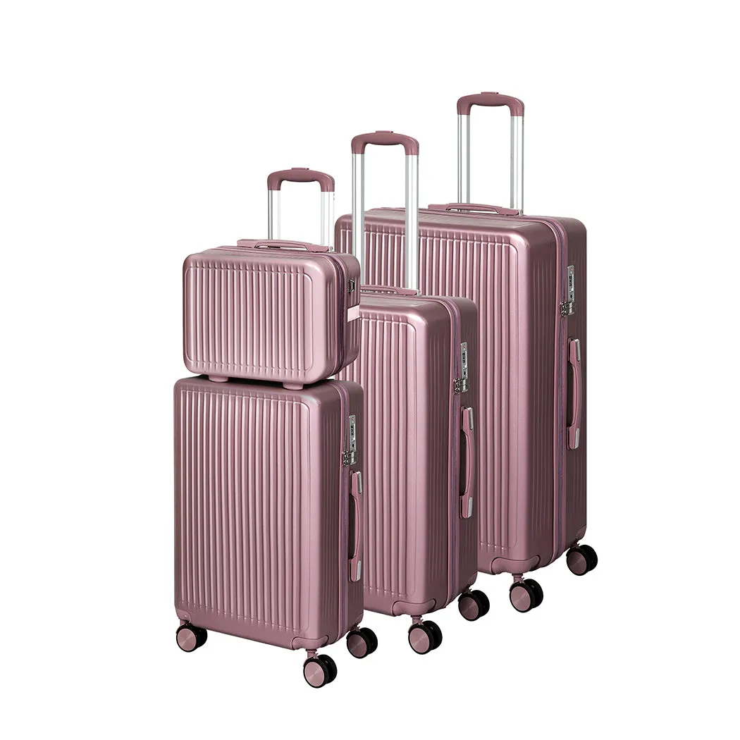 Slimbridge Luggage Suitcase Trolley Rose gold 4pc 14" 20" 24" 28"