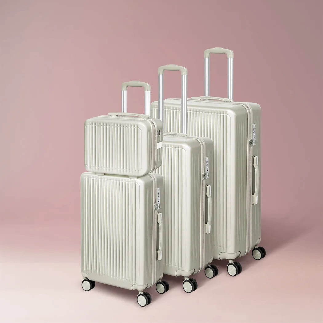 Slimbridge Luggage Suitcase Trolley White 4pc 14" 20" 24" 28"