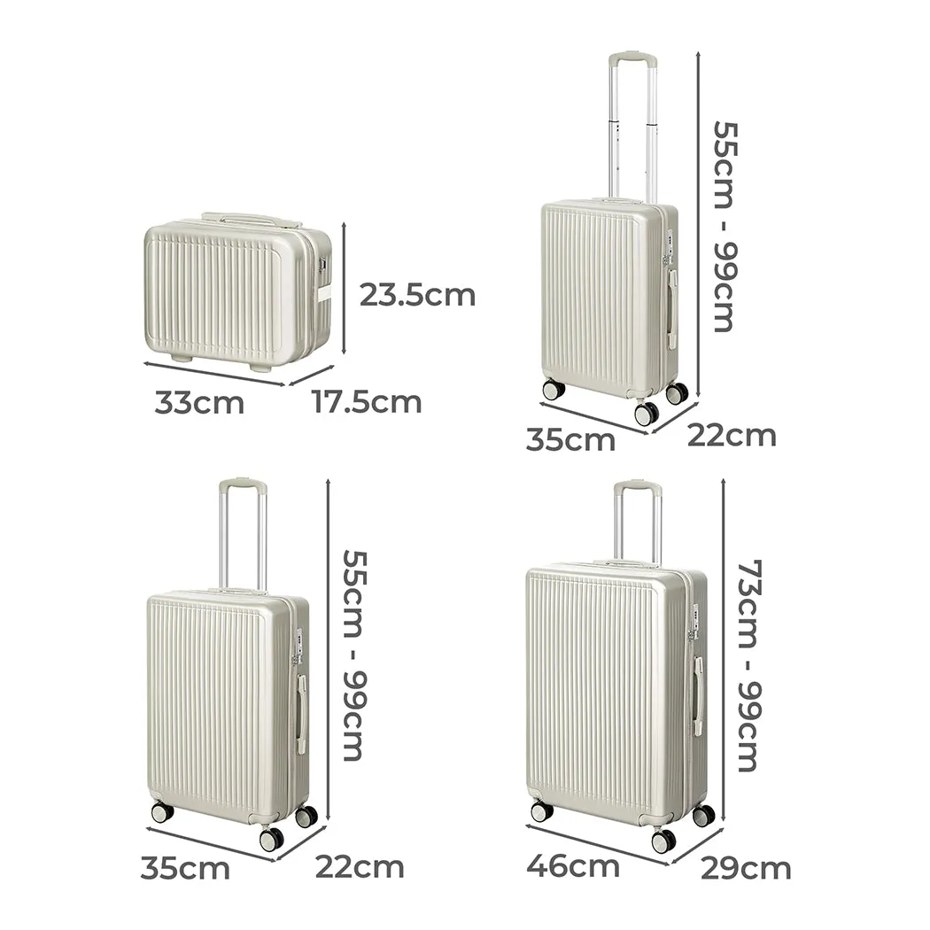 Slimbridge Luggage Suitcase Trolley White 4pc 14" 20" 24" 28"