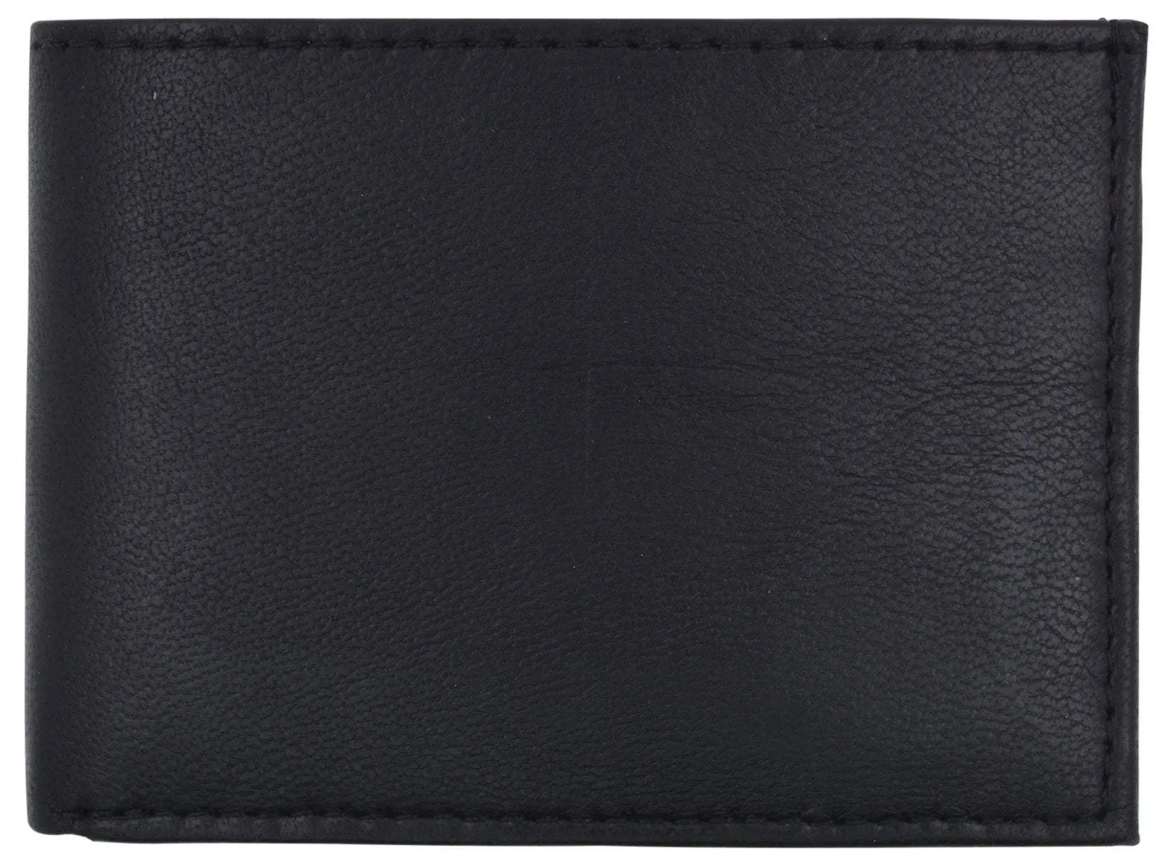 Small Men's Genuine Leather Slim Thin Bifold Wallet with Coin Pouch