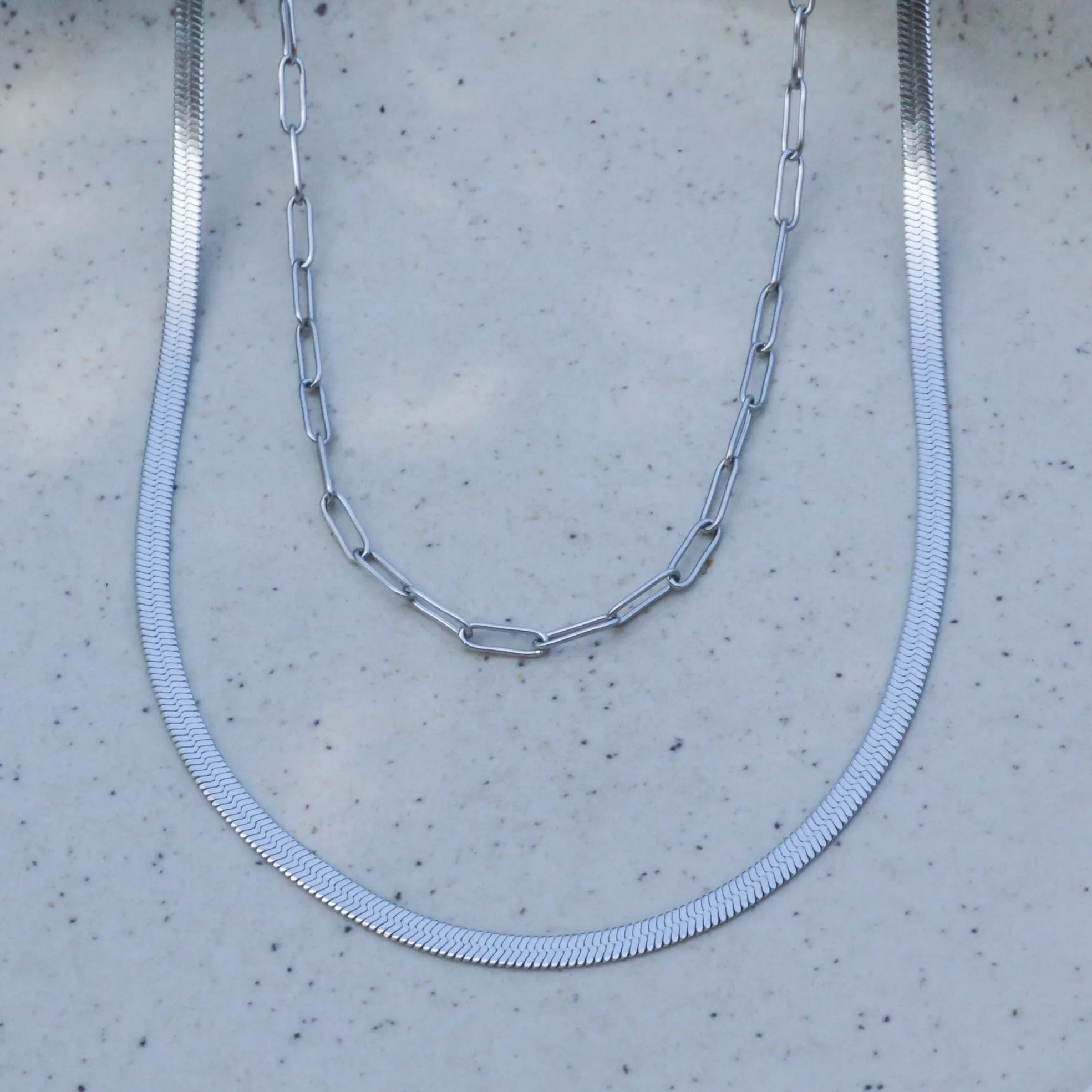 SNAKE CHAIN NECKLACE - SILVER