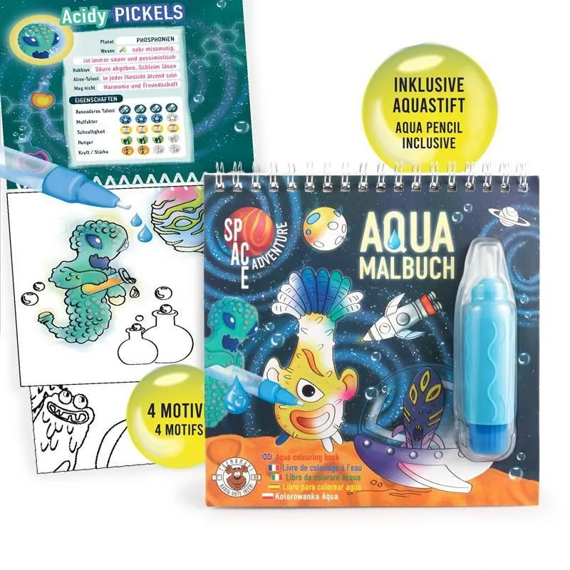 SPACE ADVENTURE Aqua-Malbücher inklusive Stift