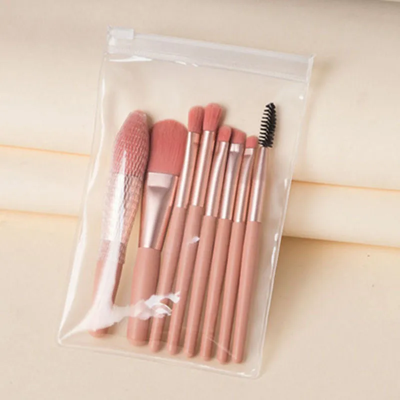 Spot 8 mini makeup brush set Morandi portable macaron makeup brush eye shadow brush soft hair