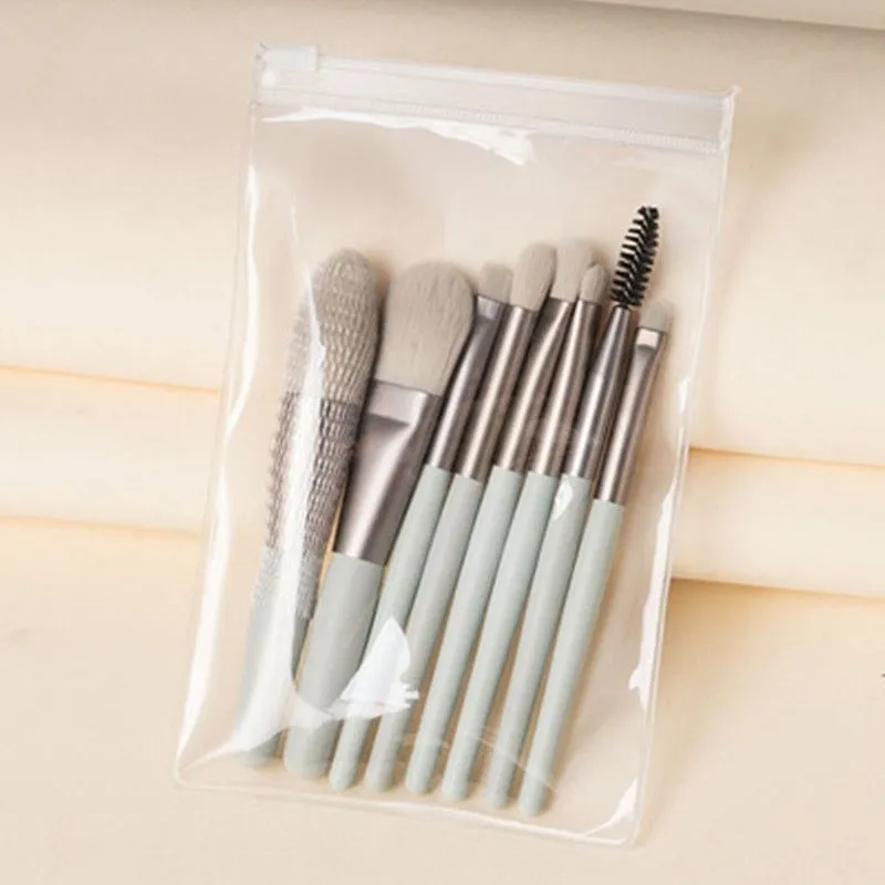 Spot 8 mini makeup brush set Morandi portable macaron makeup brush eye shadow brush soft hair