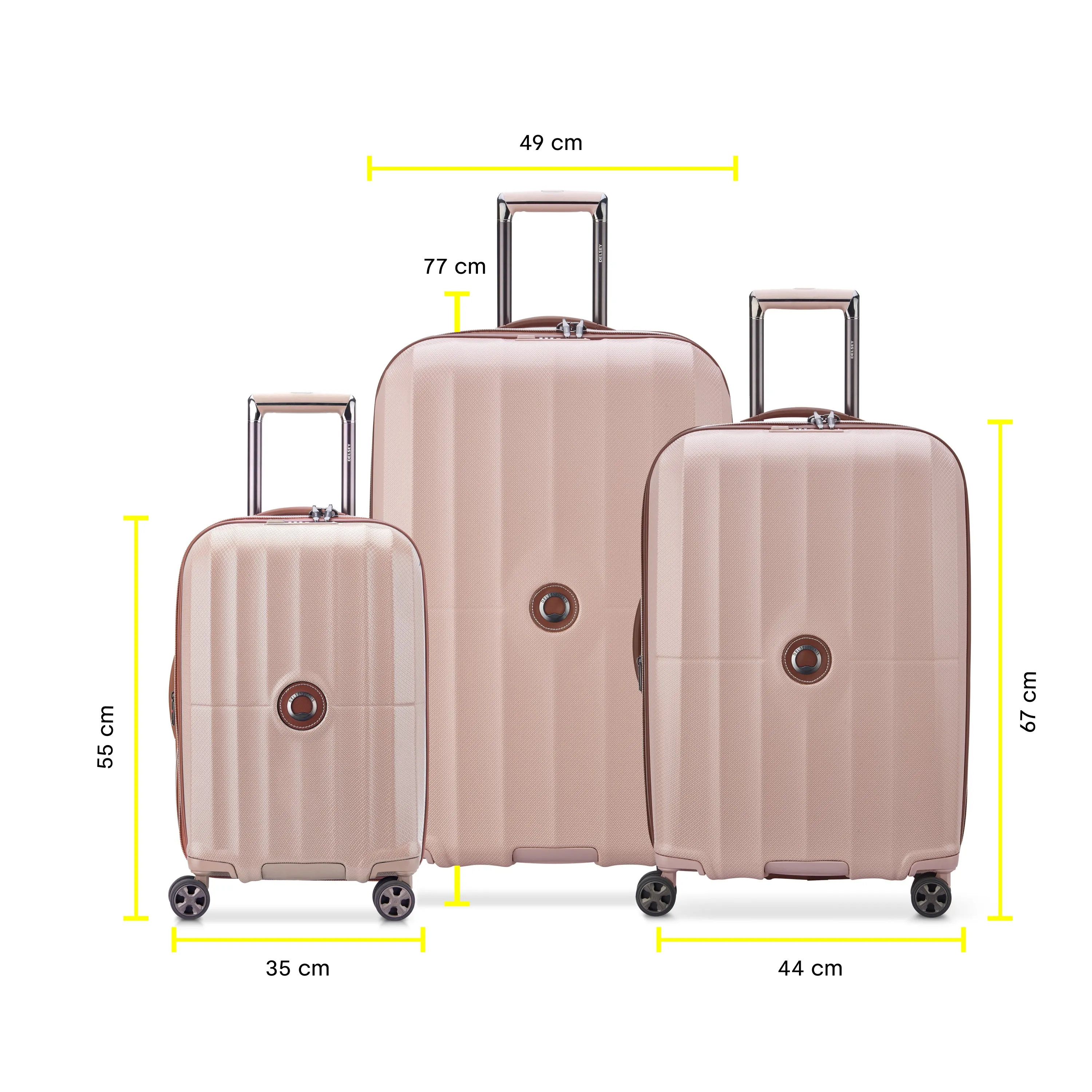 ST TROPEZ - Set 3 Expandable Suitcases (L-77cm) (M-67cm) (S-55cm)