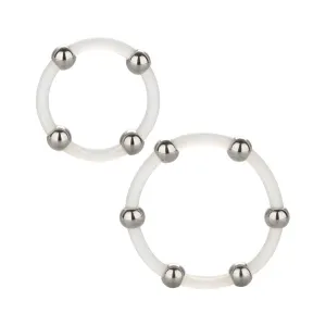 Steel Beaded Silicone Ring Set