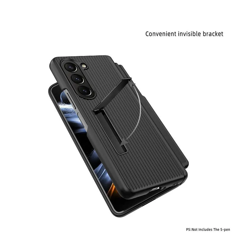 Suitcase Hinge Phone Case With Armor Bracket For Samsung Galaxy Z Fold 5