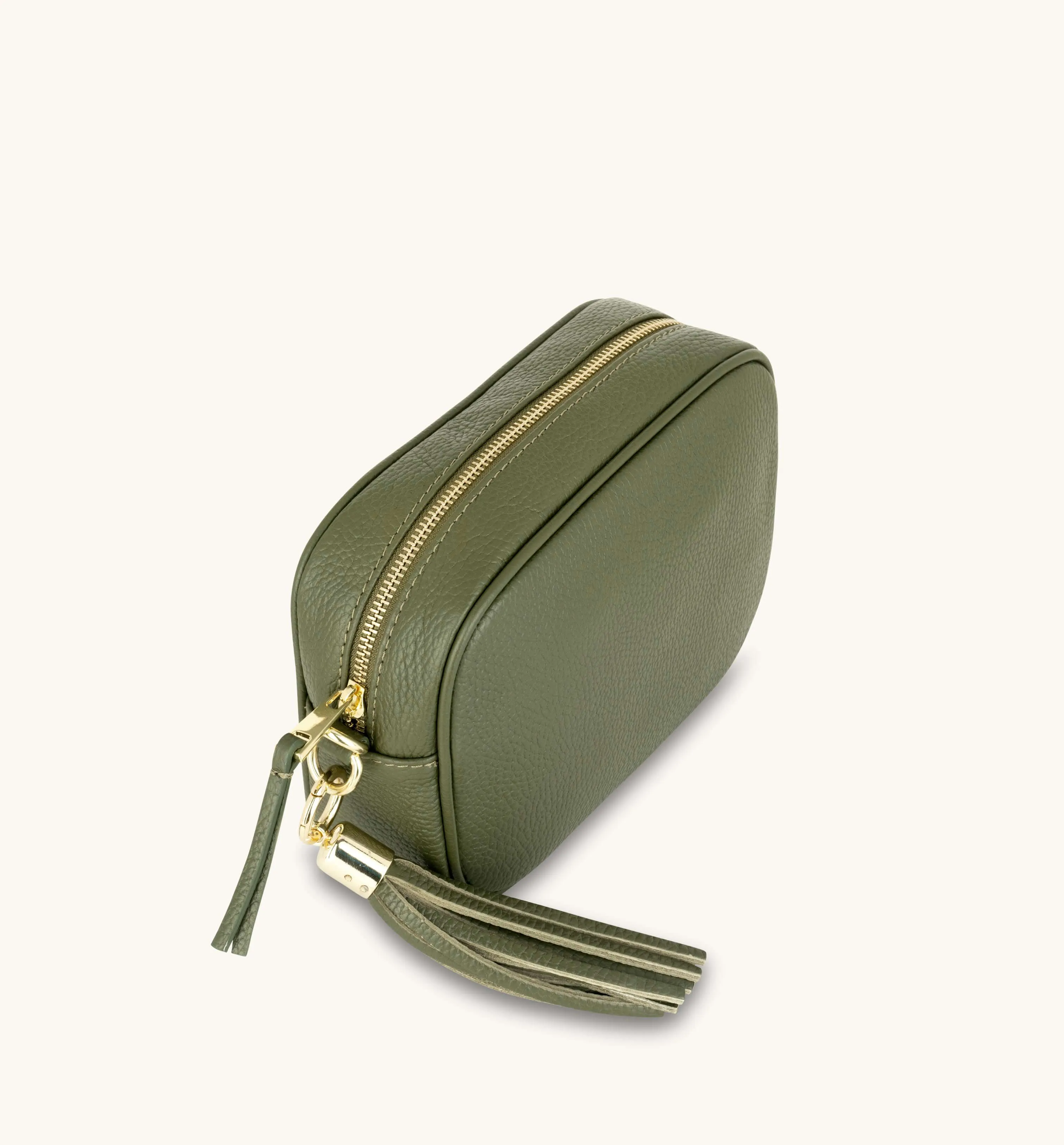 The Tassel Olive Green Leather Crossbody Bag