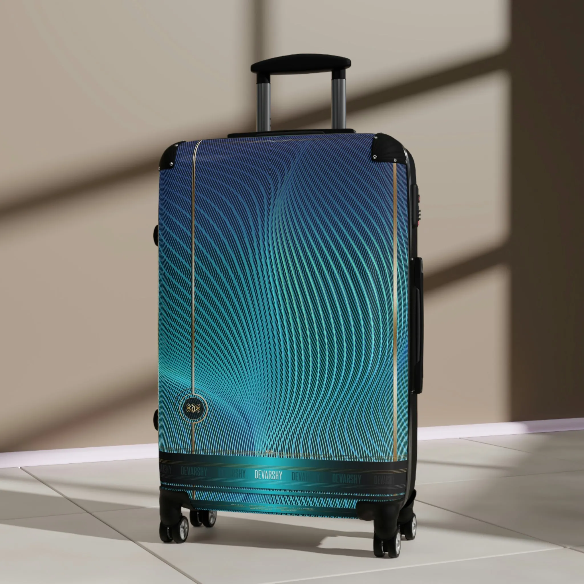 Turquoise Waves Suitcase Carry-on Suitcase Nazca Lines Luggage Hard Shell Suitcase in 3 Sizes | 11371B