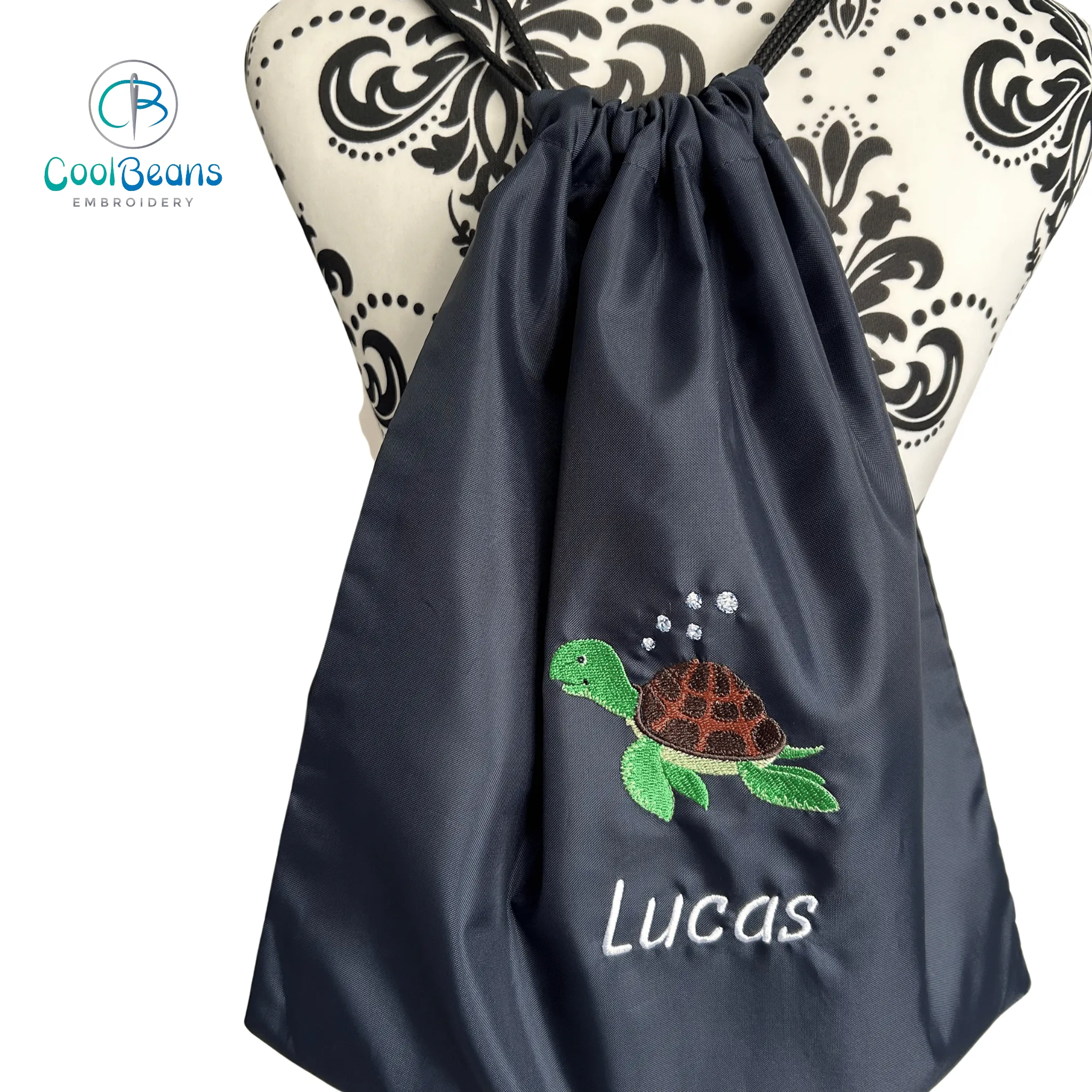 Turtle Drawstring Gym Bags - Personalised