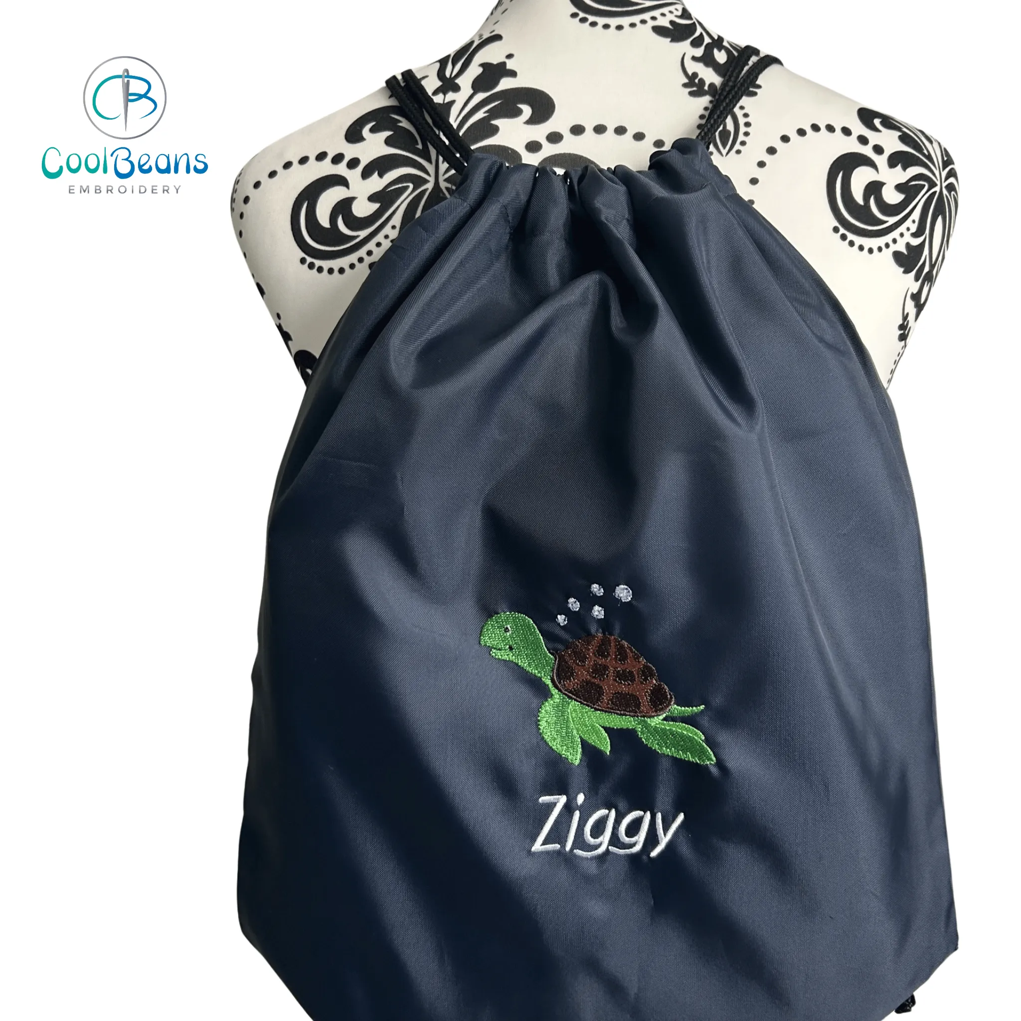 Turtle Drawstring Gym Bags - Personalised