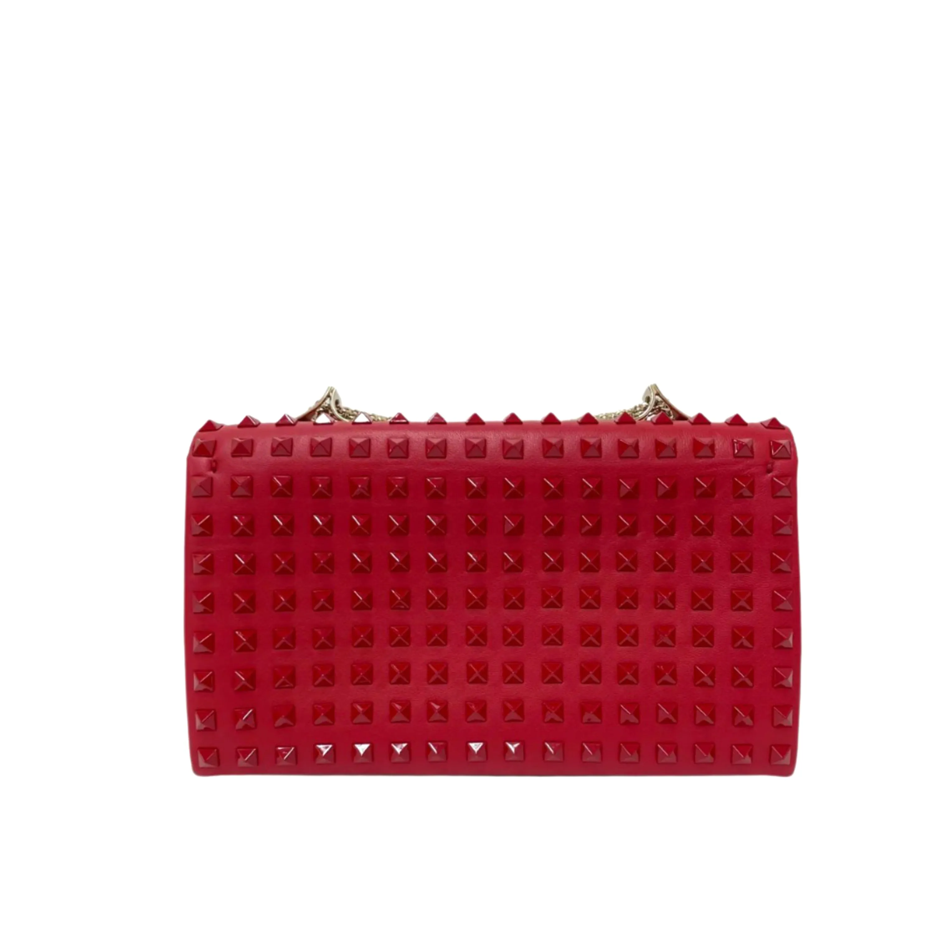 Valentino Flap Rockstud Chain Red