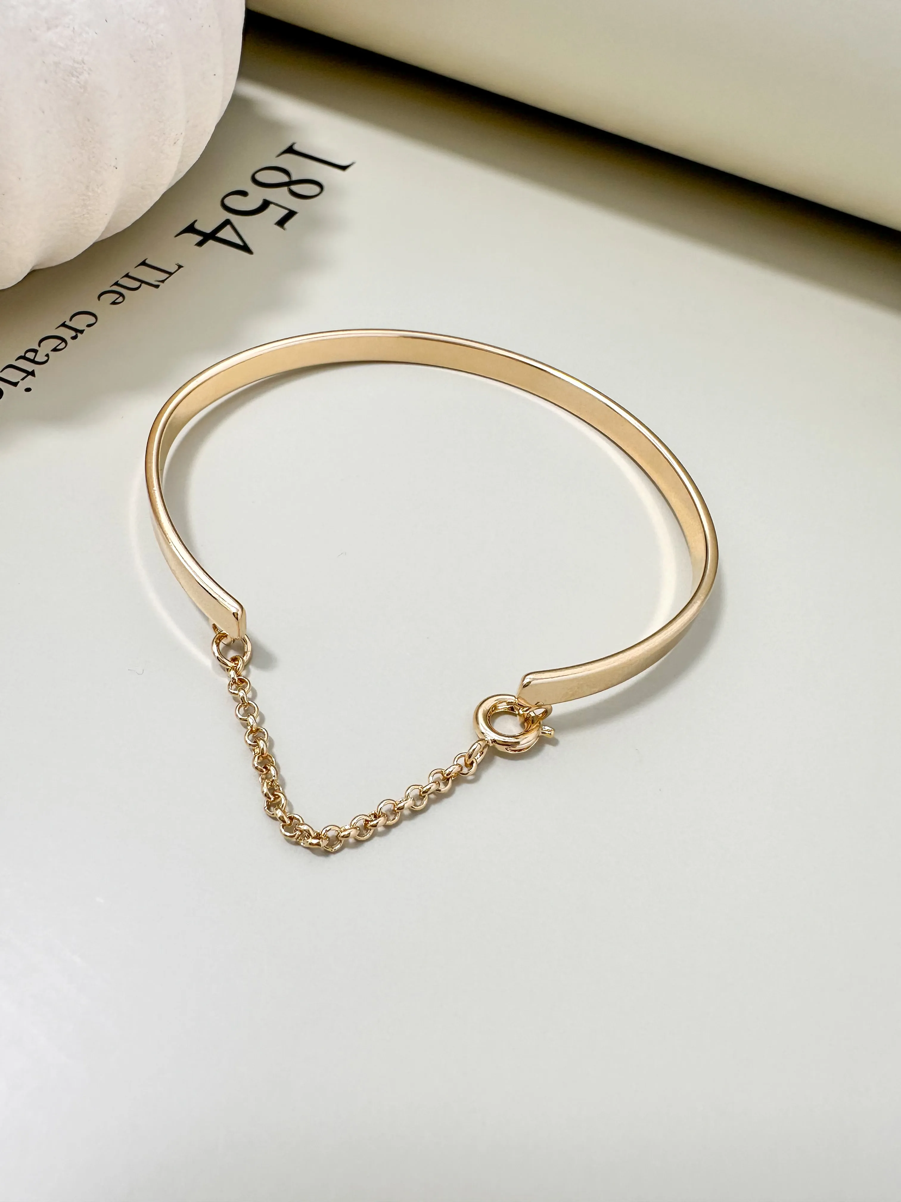 Velani Jewelry Bangle Bracelet with Chain