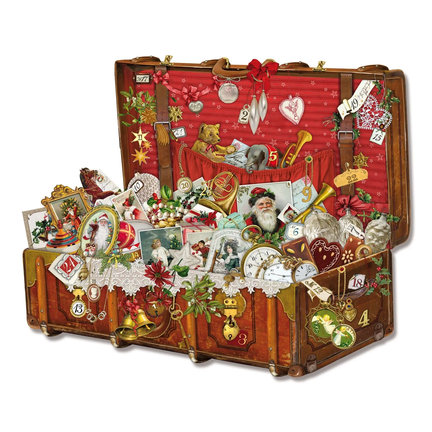 Vintage Suitcase Christmas Advent Calendar | Traditional Picture Advent Calendar