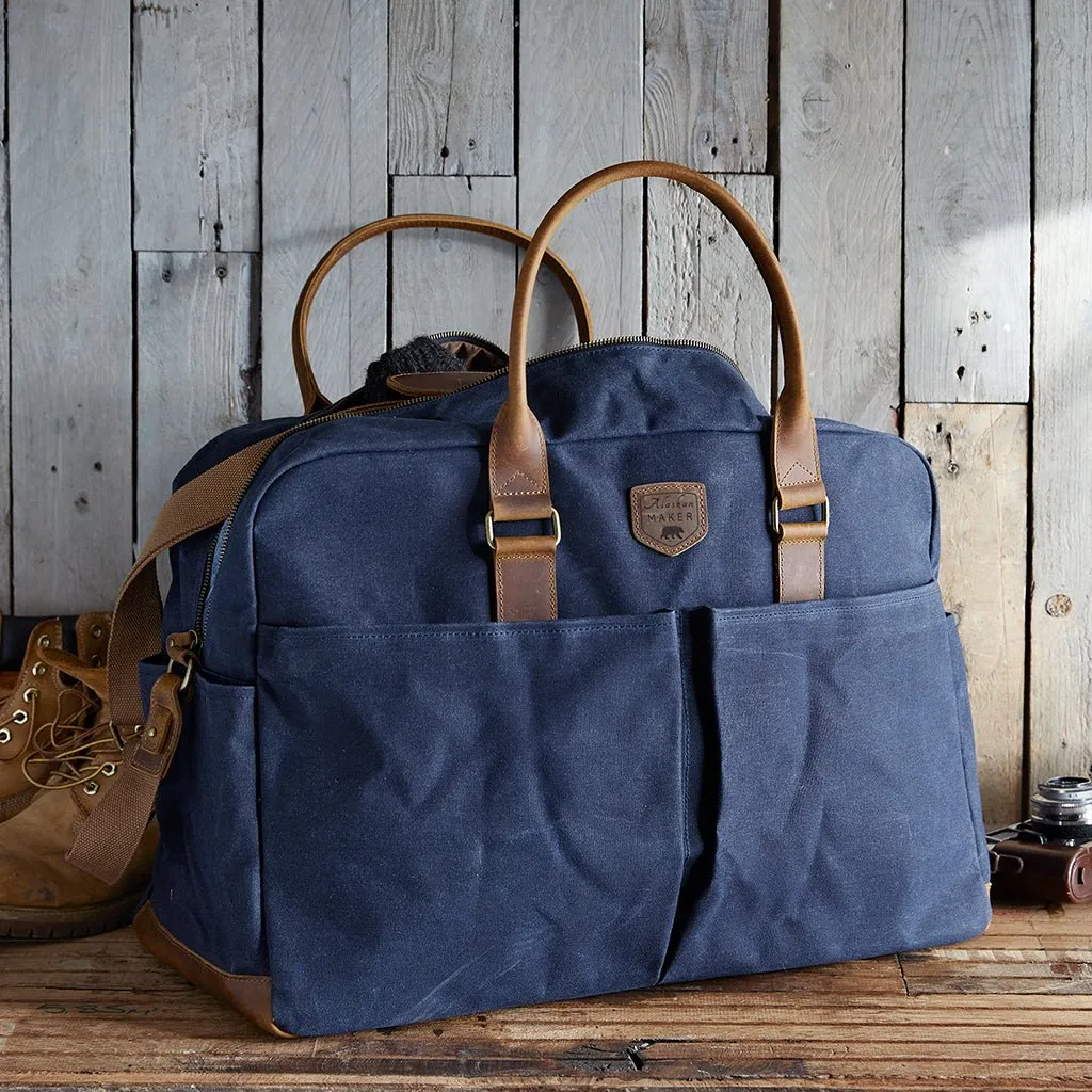 Waxed Canvas & Leather Weekend Bag