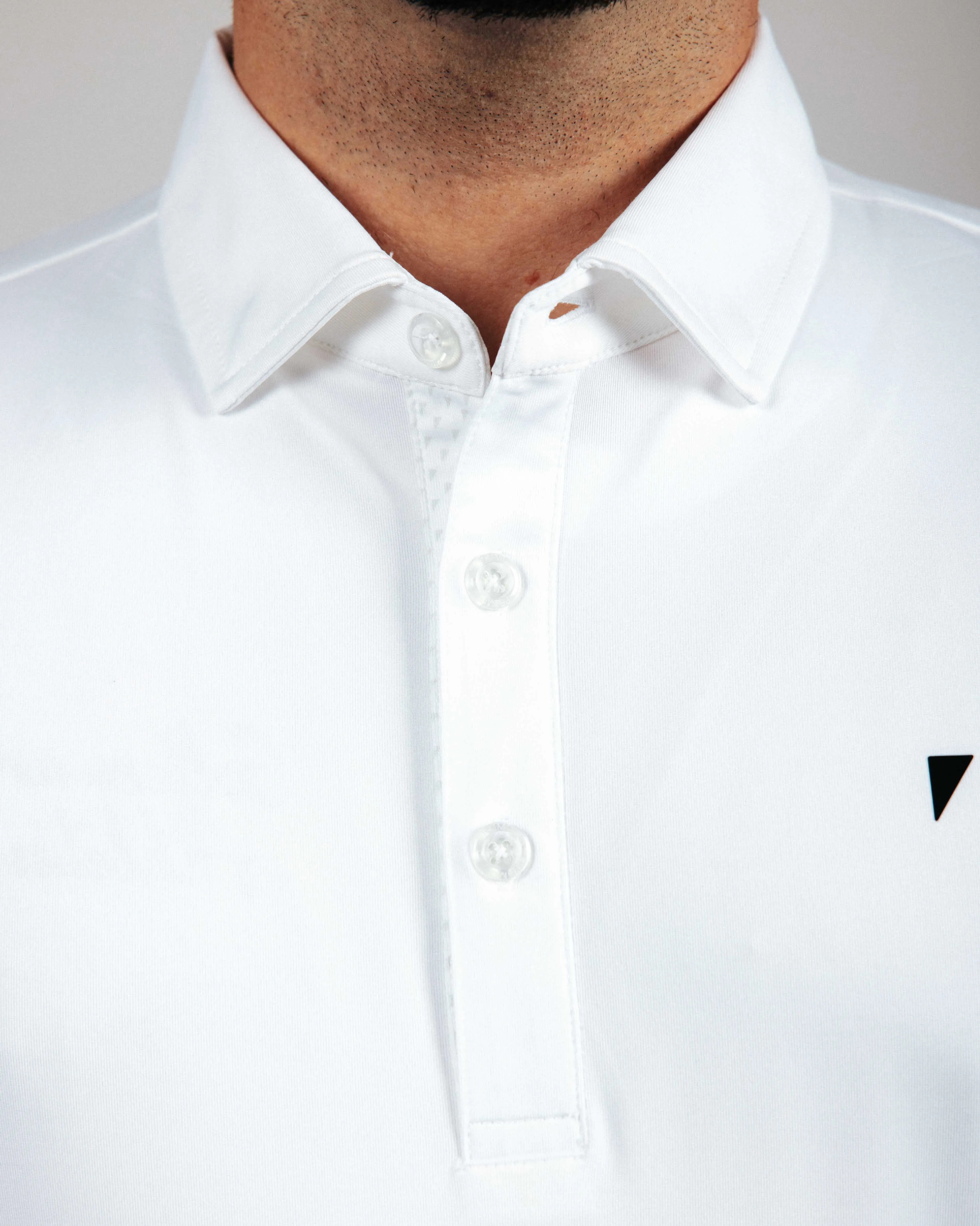 White Long Sleeve Classic Polo